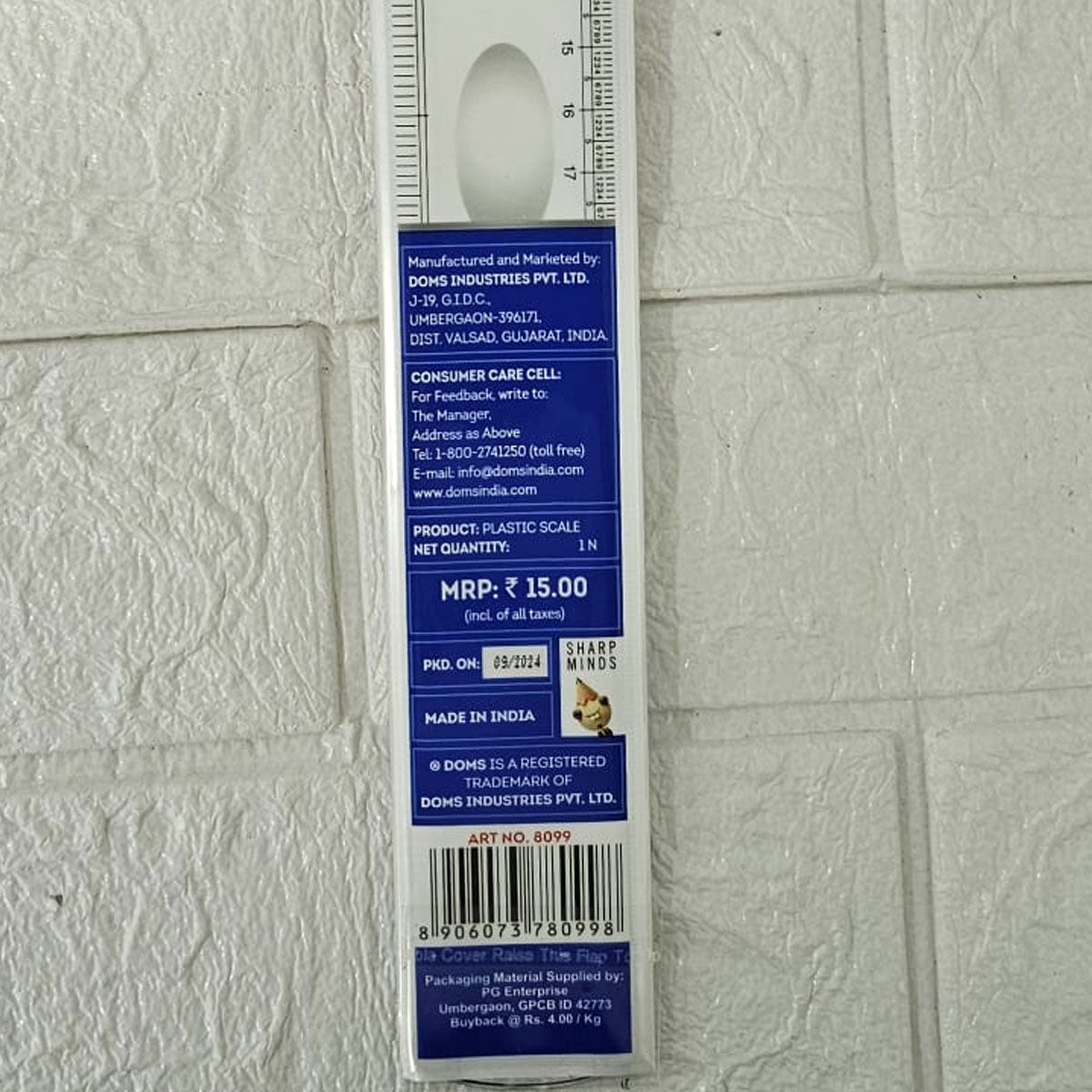 AM6073 DOMS M Tech 30cm Transparent Scale