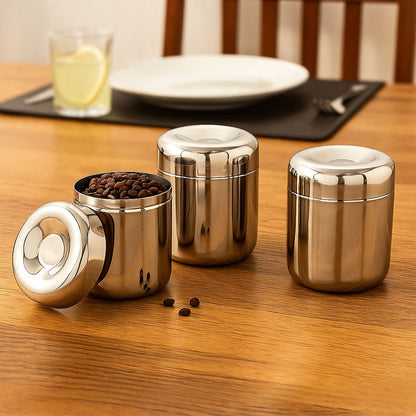 AM6009 Madhuram Stainless Steel Tea Sugar & Coffee Container (Pack of 3)