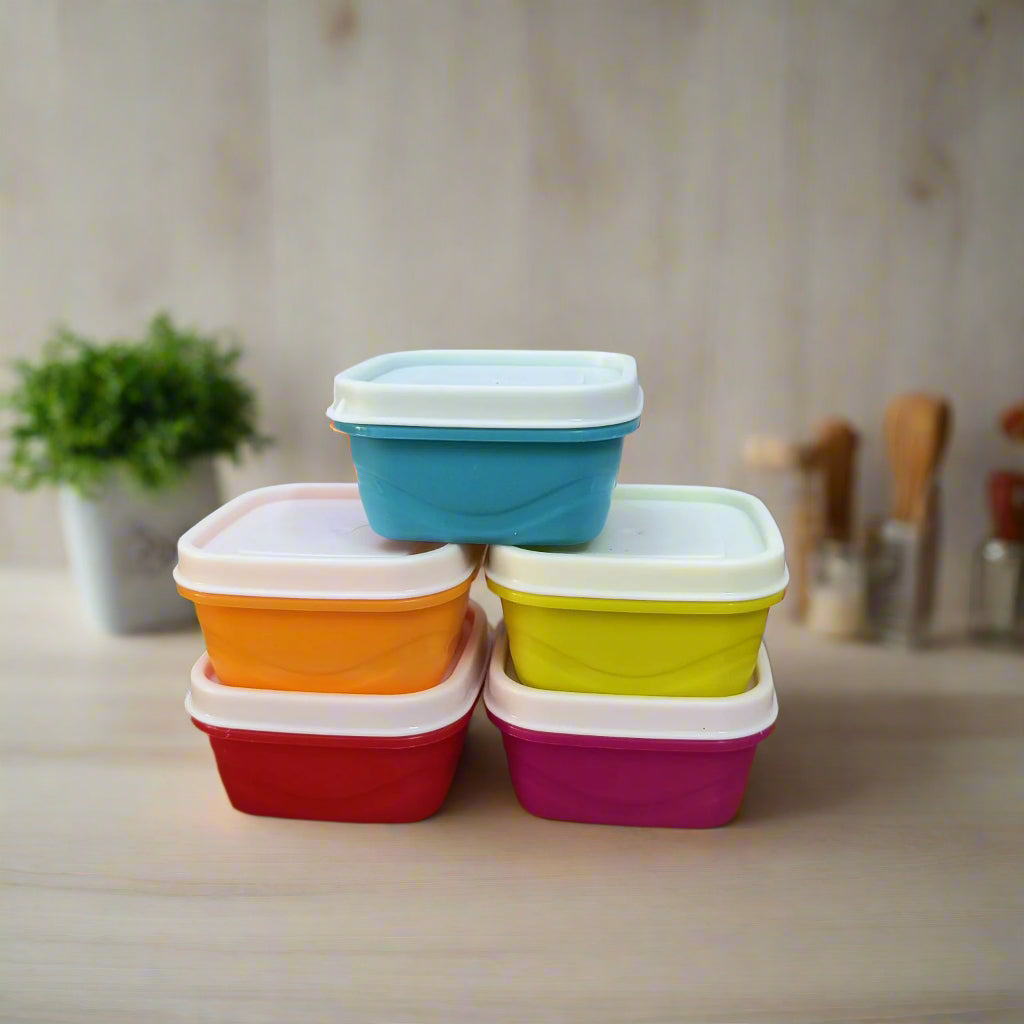 AM5138 Small Plastic Tasty Container 5 Set, Multicolor