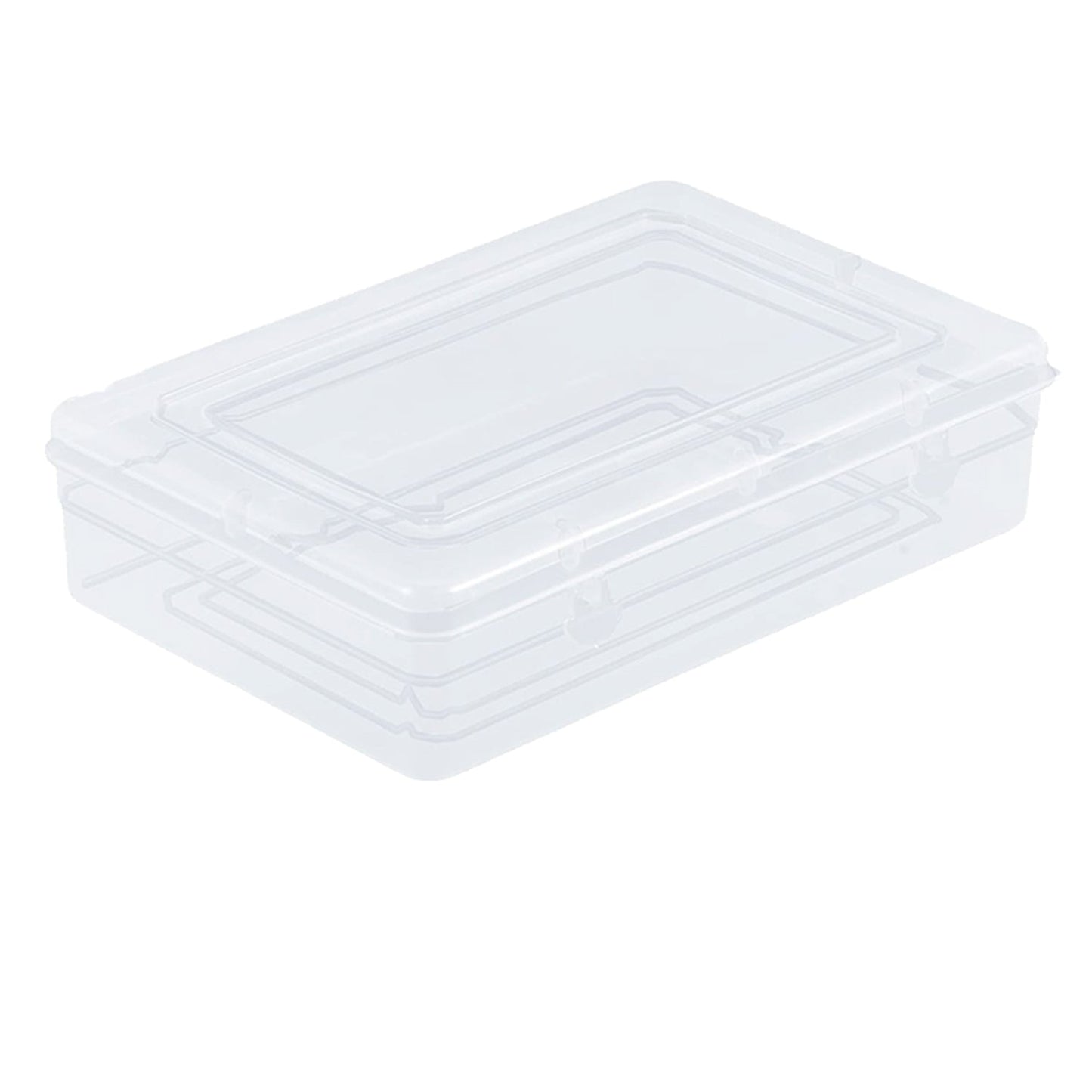 3756 Plastic Rectangular Container Box Set with Lid for Storage of Multipurpose Things Like Jewellery, Medicine, Spices (Clear, 220x160x50 mm)