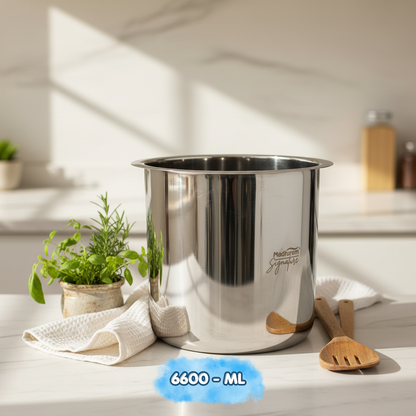 AM7594 Madhuram Signature 6600ml Stainless Steel Multipurpose Deep Boiler Container (21x20x20 cm)