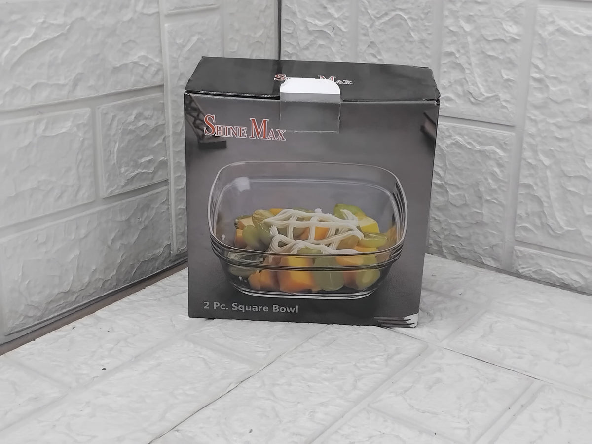 AM3737 Shine Max The Precious Series Square 1150ml Glass Bowl Set of 2 (SMB2015)-LXW132-4