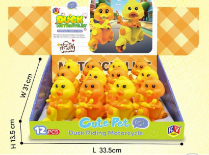 A06629 Cute Pet Duck Motorcyclist Press & Go Toy - 1 Pc (Item No : 682)