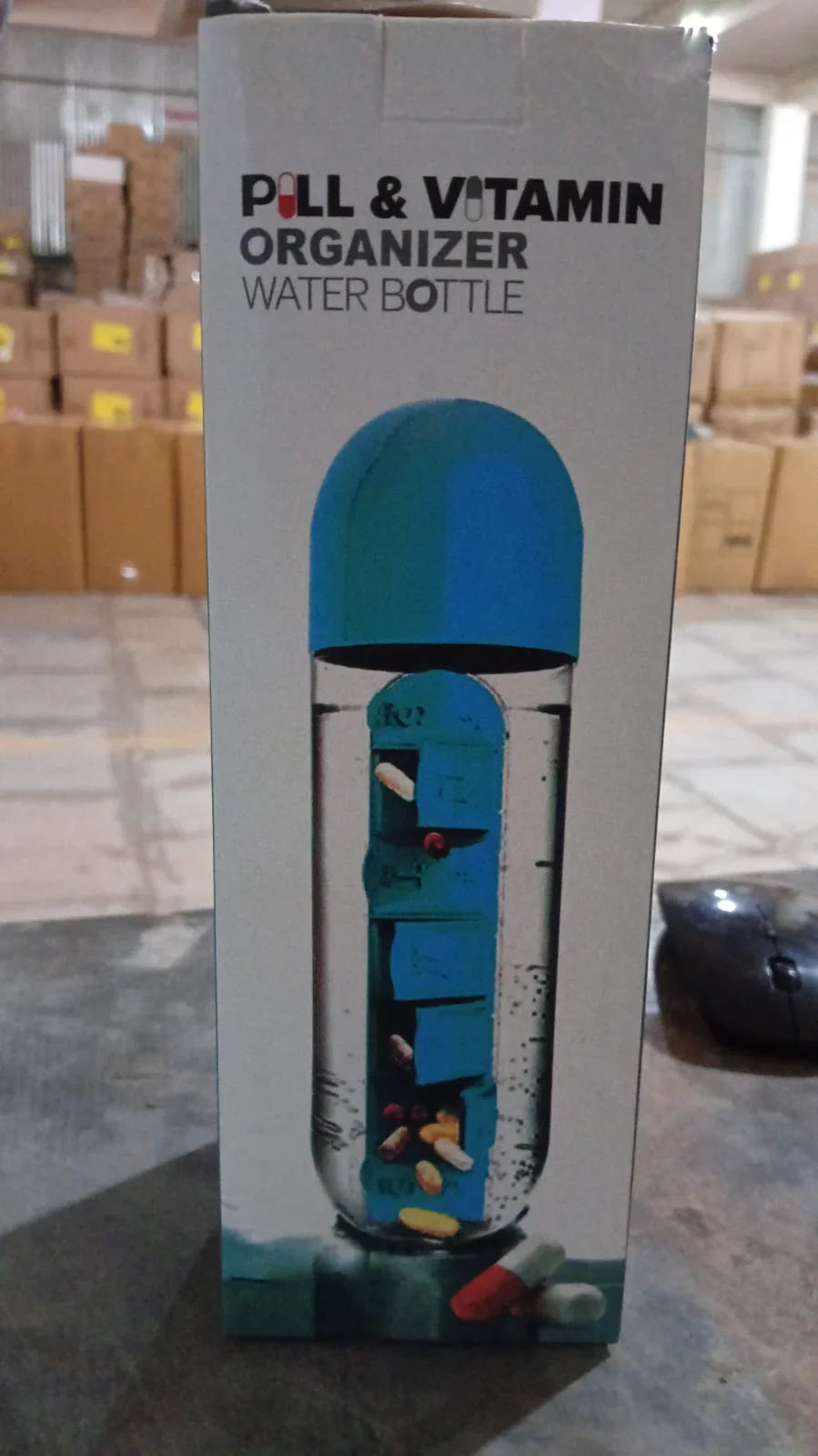 12911 Pill & Vitamin Bottle, Water Bottle Multi Functional Use for Traveling