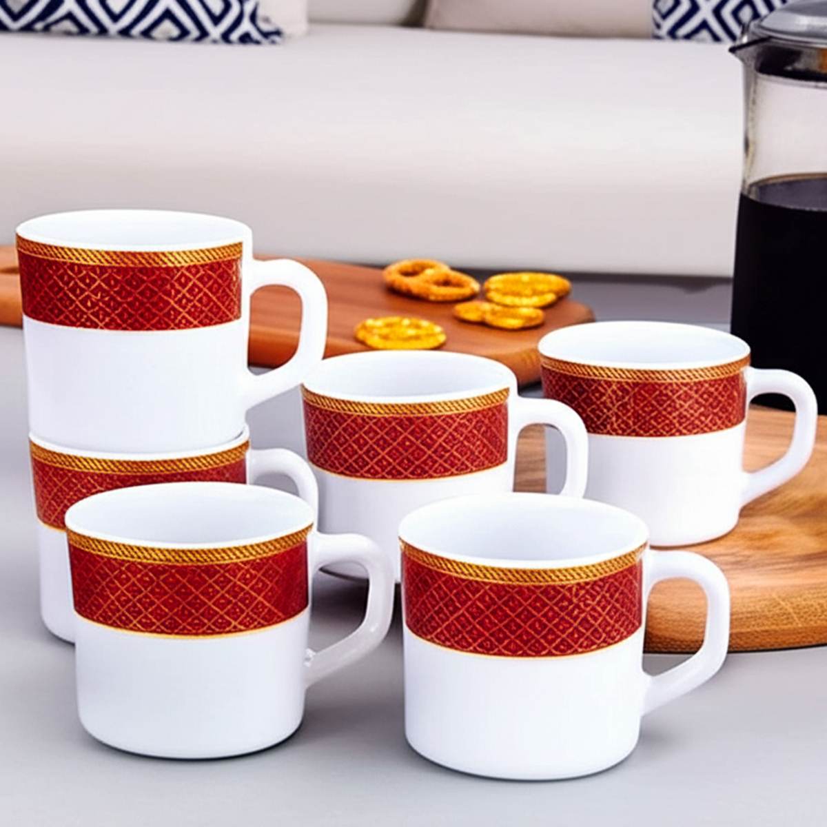 AM5756 Cello Solitaire Premium Multi-Design Mug (Medium) 18cl - 6 pcs set