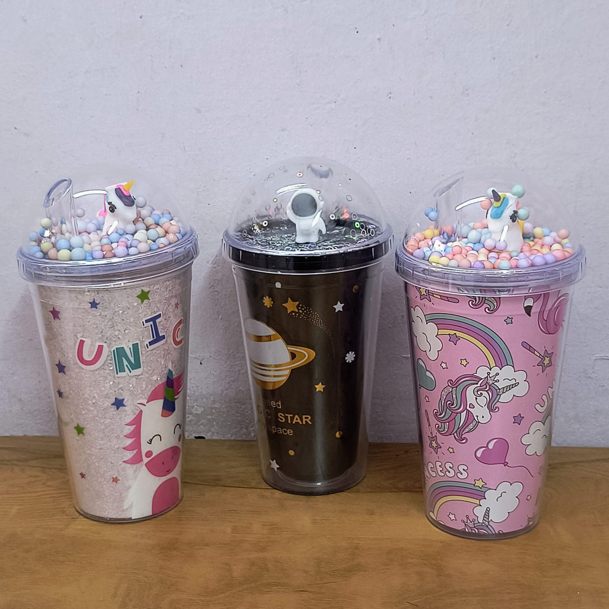AM5348 3D Look Tumbler Cups with Lid Multi-Color 1pc - 21 cm