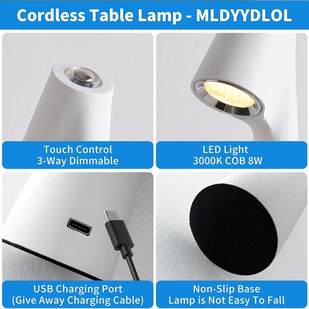 AM5917 Touch Control Wireless LED Table Lamp