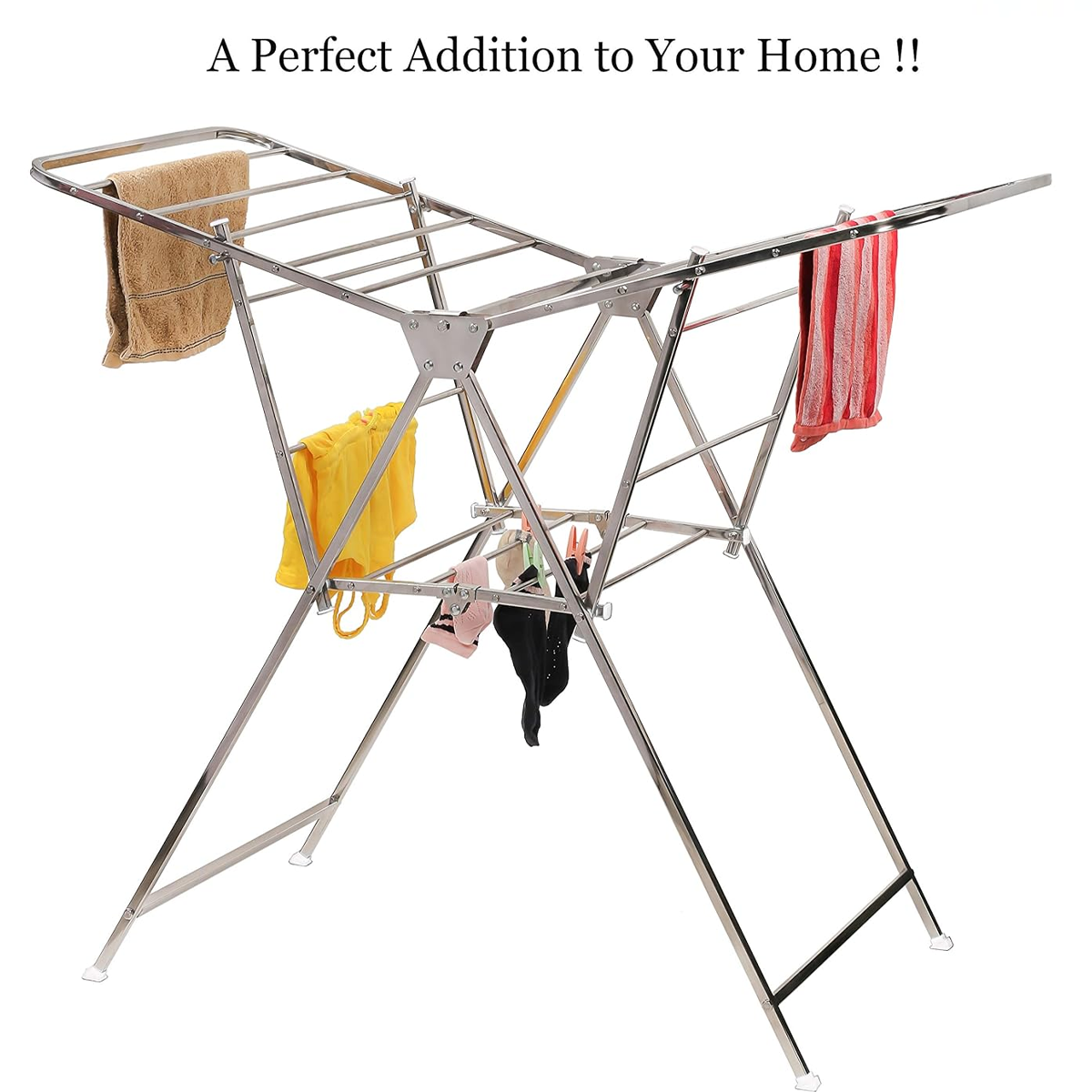AM5612 NFDP Butterfly Single Stainless Steel Foldable Wing Style Cloth Dryer/Clothes Drying Stand