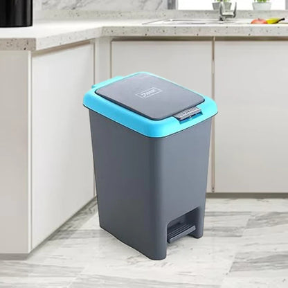 1668 Apex Plastic Push N Pedal Dust Bin | Hands-Free Operation, Compact Design 6.5 Liters (1 Pc / Mix Color)