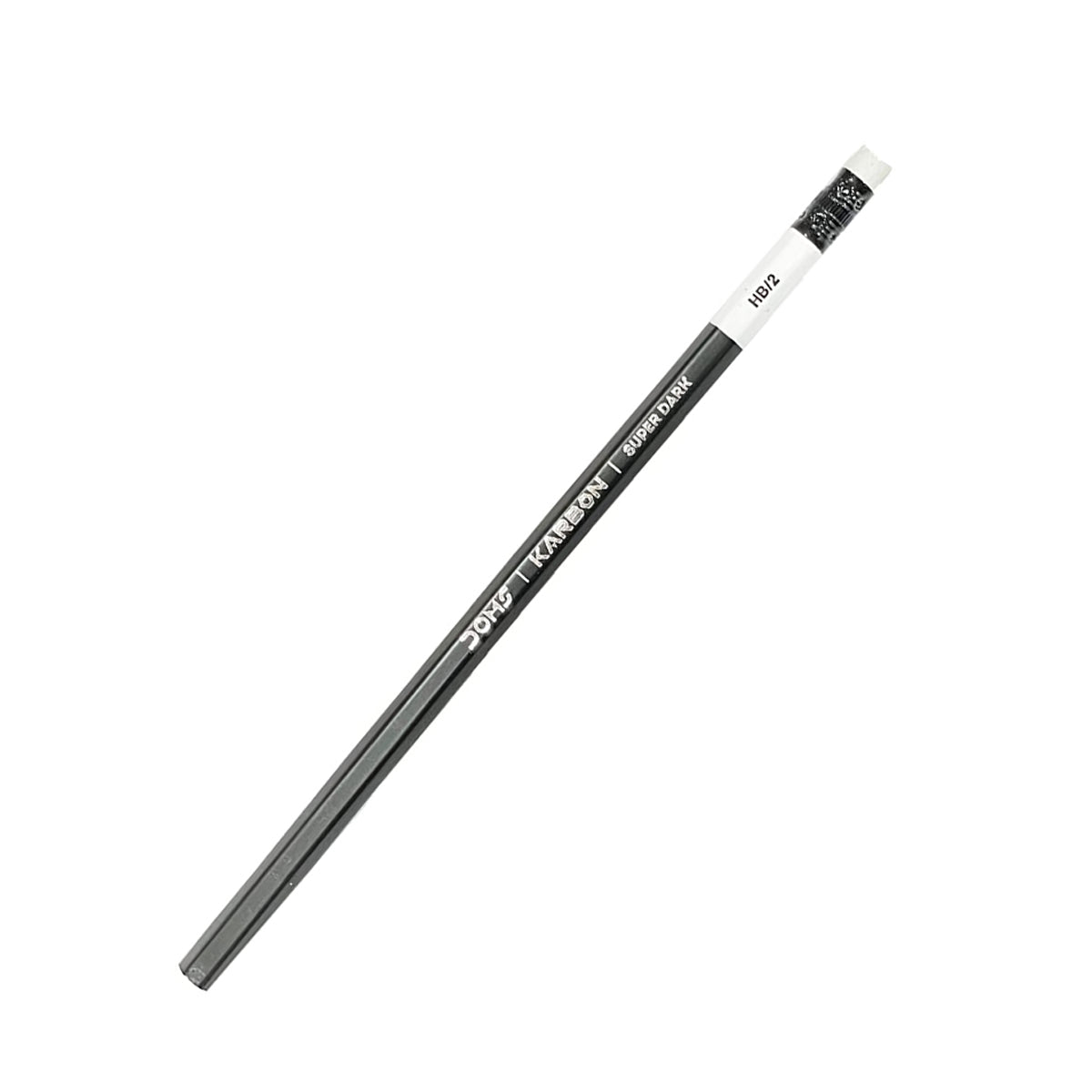 AM6064 DOMS Karbon Eraser Tipped Super Dark Pencil Pack of 1 (10 Pencils)