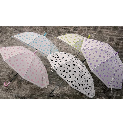 AM5494 Transparent Clear Polka-Dot Lightweight, Porable & Anti-UV Umbrella Multicolour 1 pc