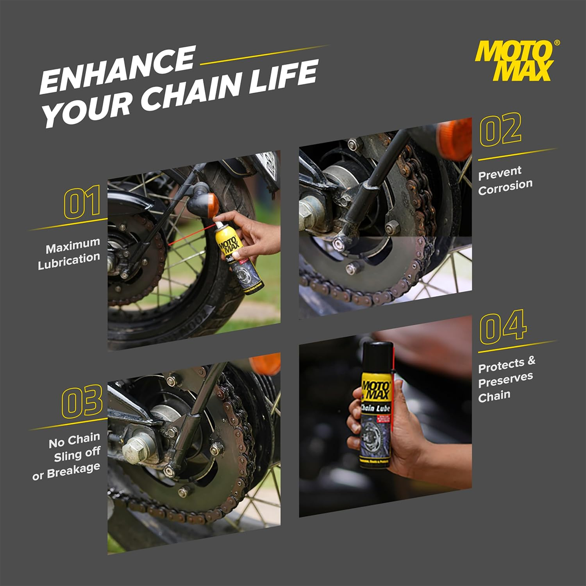 AM6321 Motomax Chain Lube Aerosol Spray - 100ml