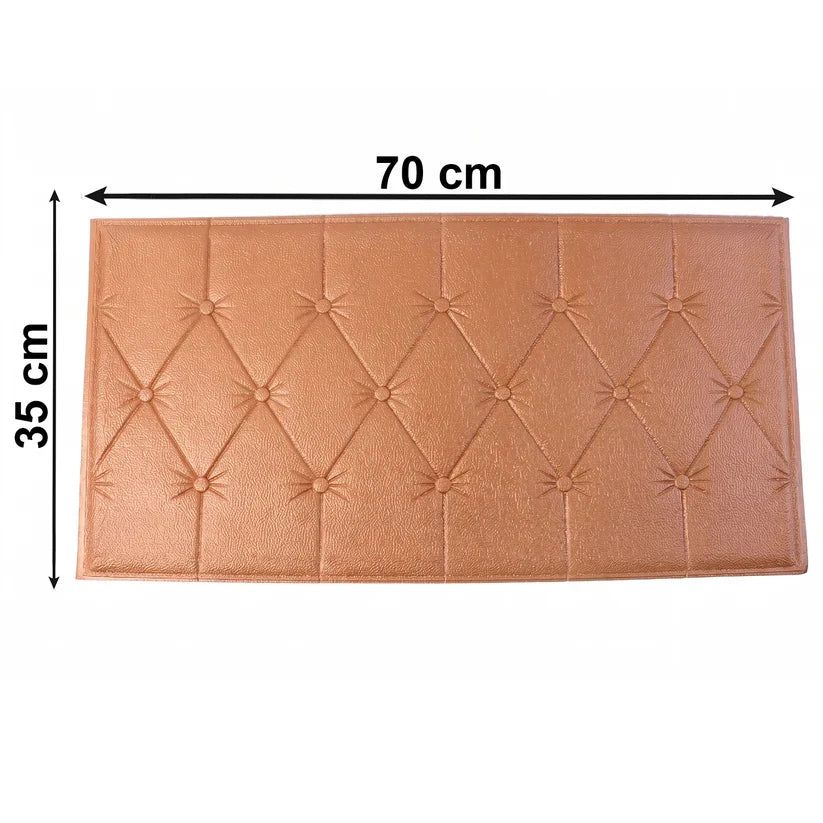 16035 Self Adhesive 3D Foam Wall Panel Cushion Wallpaper (1 Pc, Brown, 69x35 Cm)