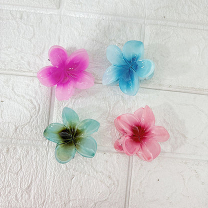 AM6398 Mix Jelly Flower Mini Hair Claw Clip for Women and Girls - Small (1pc)