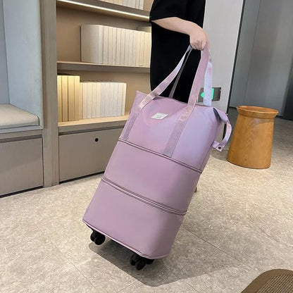 AM5643 Duffle Trolley Bag with Wheels, Expandable Foldable Luggage Bag for Travel (Multicolour)