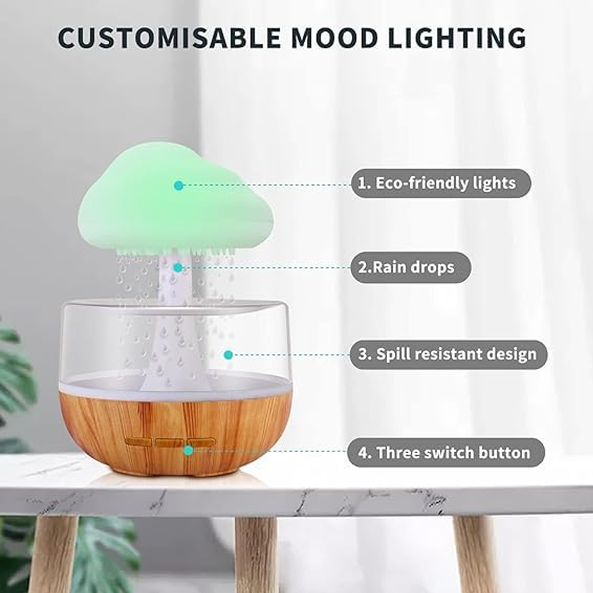 AM5583 Cloud Rain Diffuser, Snuggle Cloud, Light Humidifier
