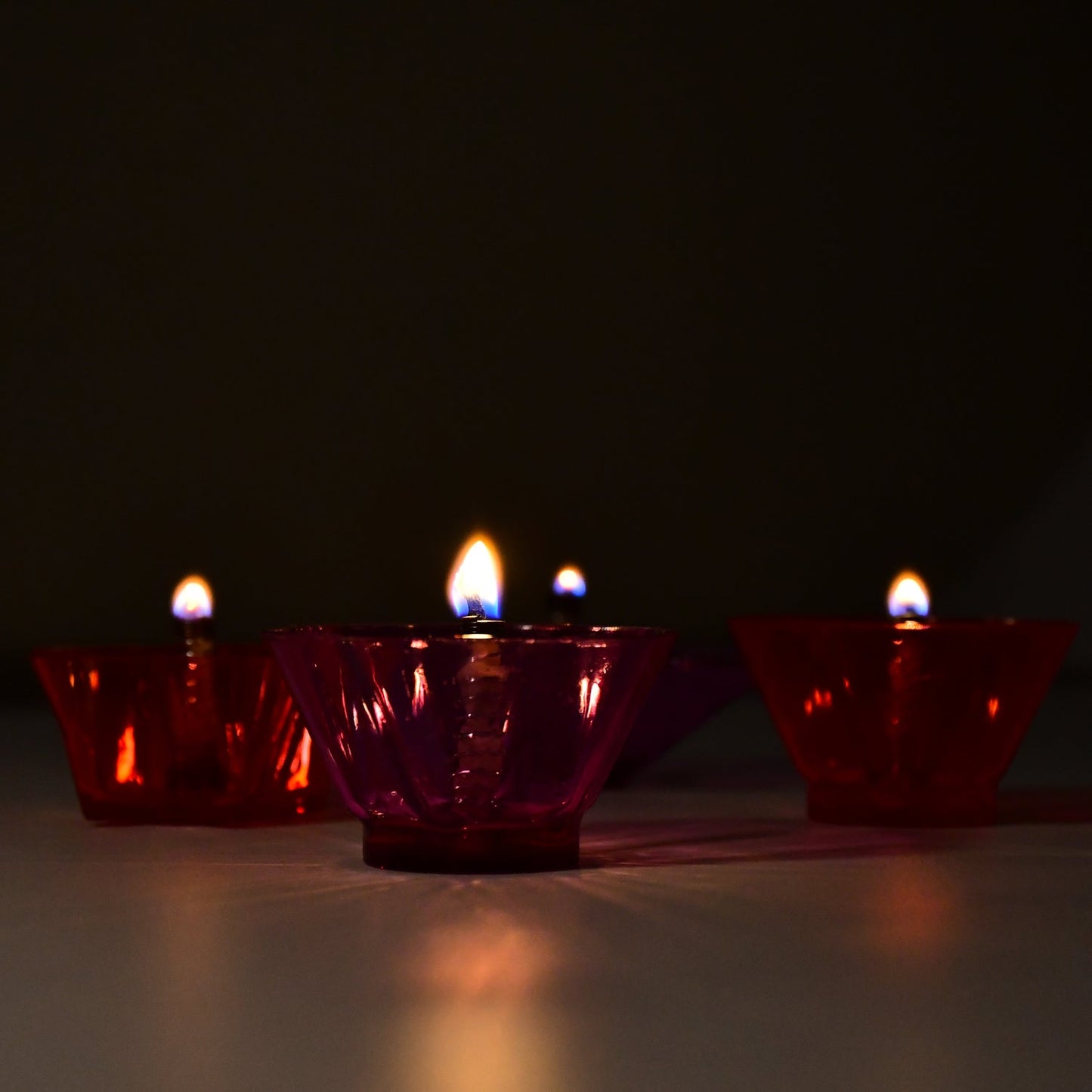 6320 Magical Reflection Diya Set with 6 Attractive Design Cup (Set Of 12 Pieces)