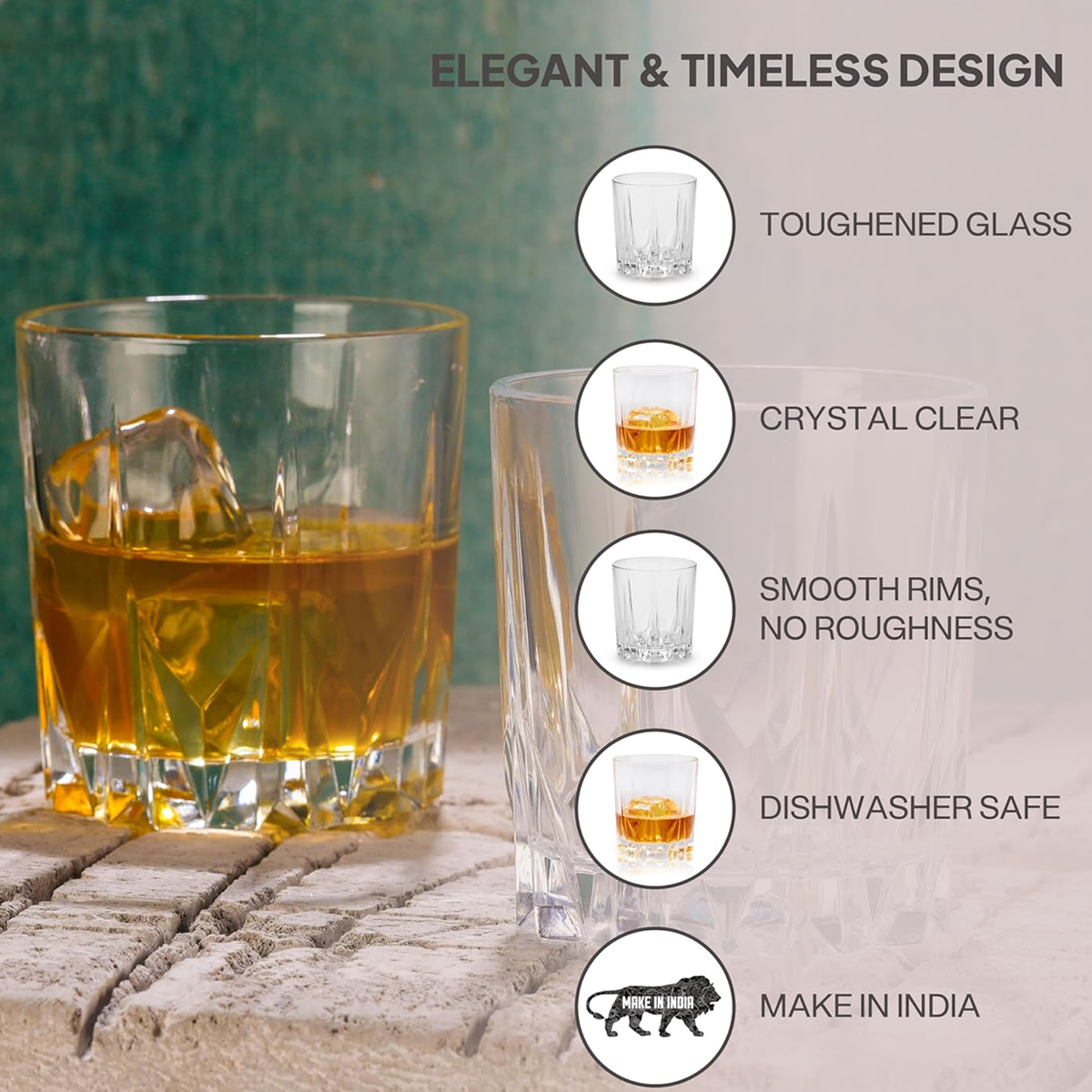 AM5690	Cello Estonia Glass Tumbler - 360ml - 6 pcs set