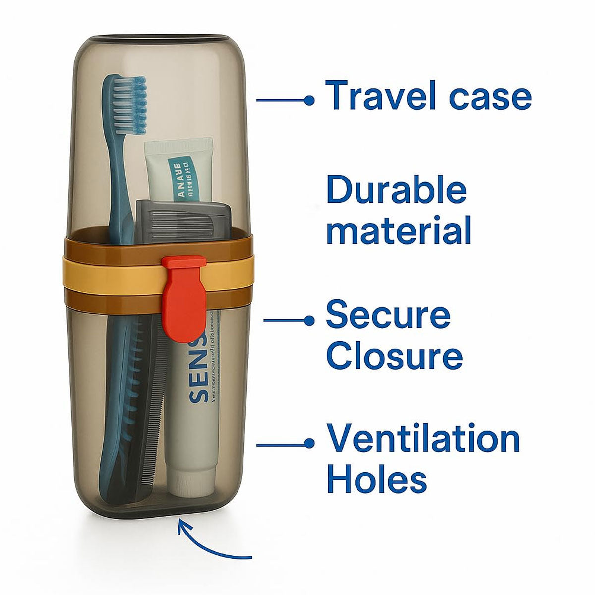 AM6482 Capsule Shape Travel Toothbrush Holder - 1pc