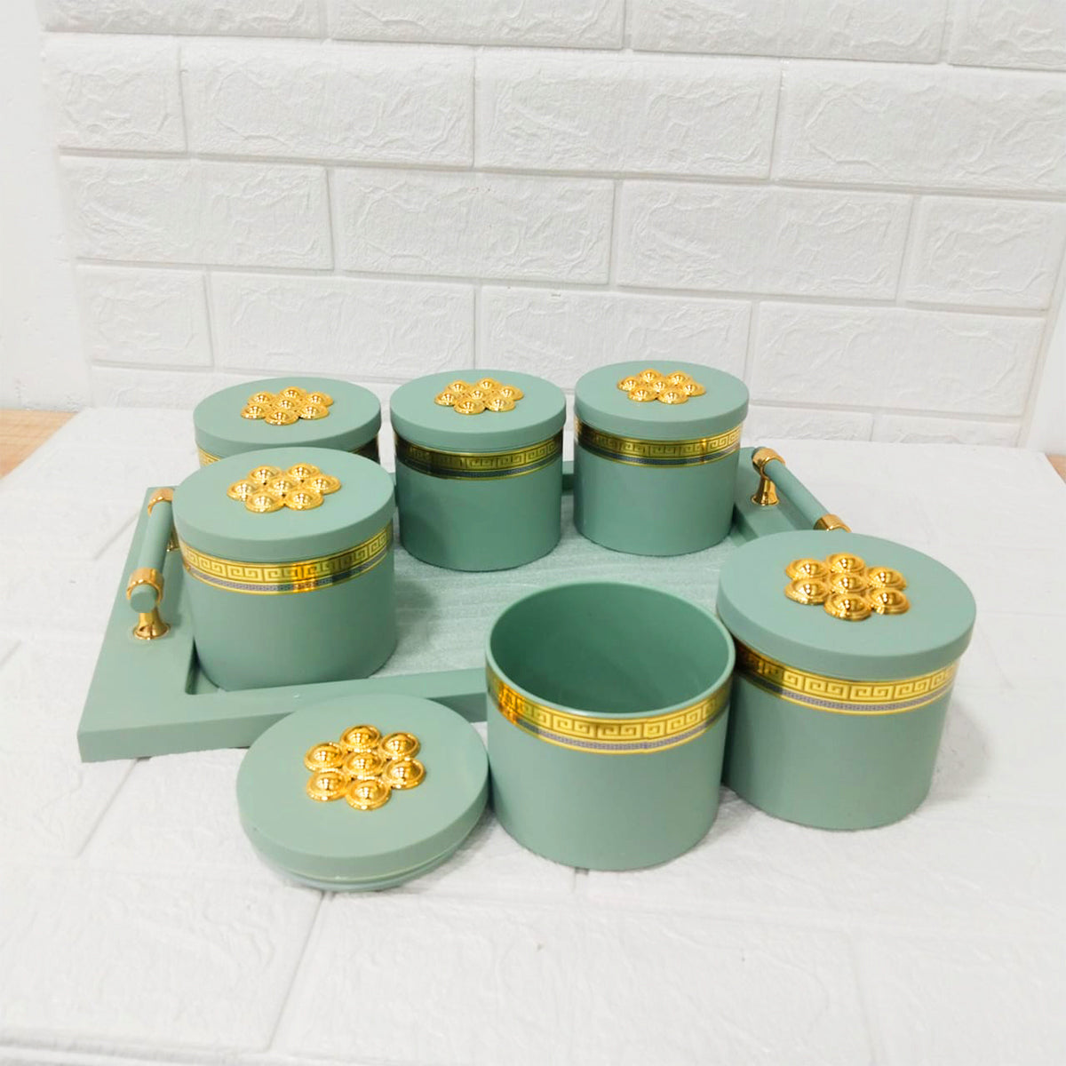 Di0178 Rishabh Phantom Plus Container Set of 6 with Tray – Stylish & Trendy Storage Jars