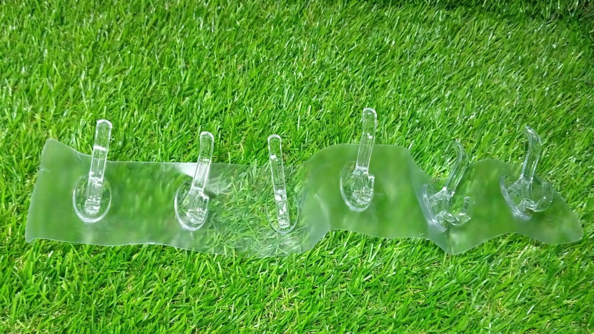 4654 Adhesive Transparent Heavy Duty Wall Hook DeoDap
