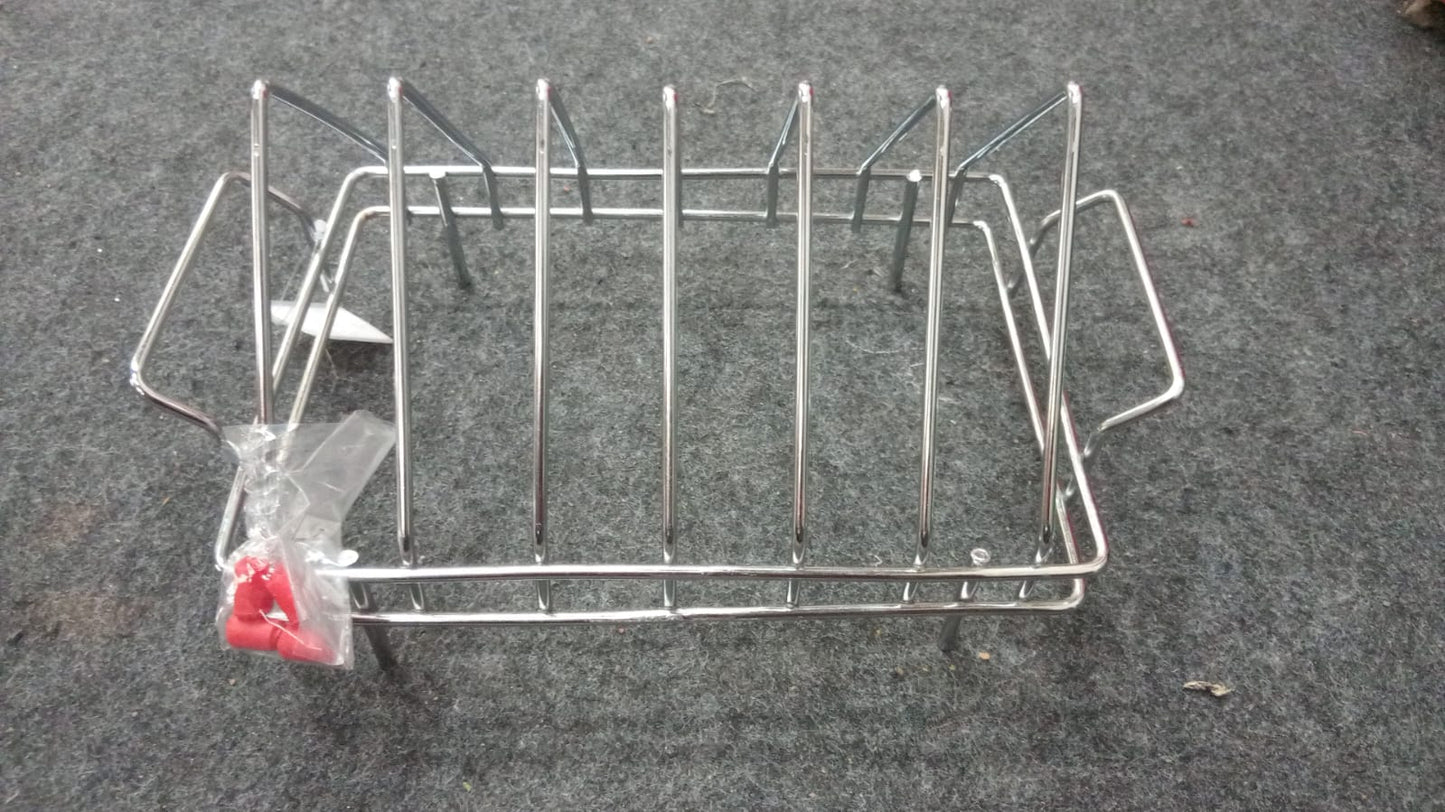 AM3522 SS Plate Stand With Handle No.6 Kitchen Rack Organizer for Home