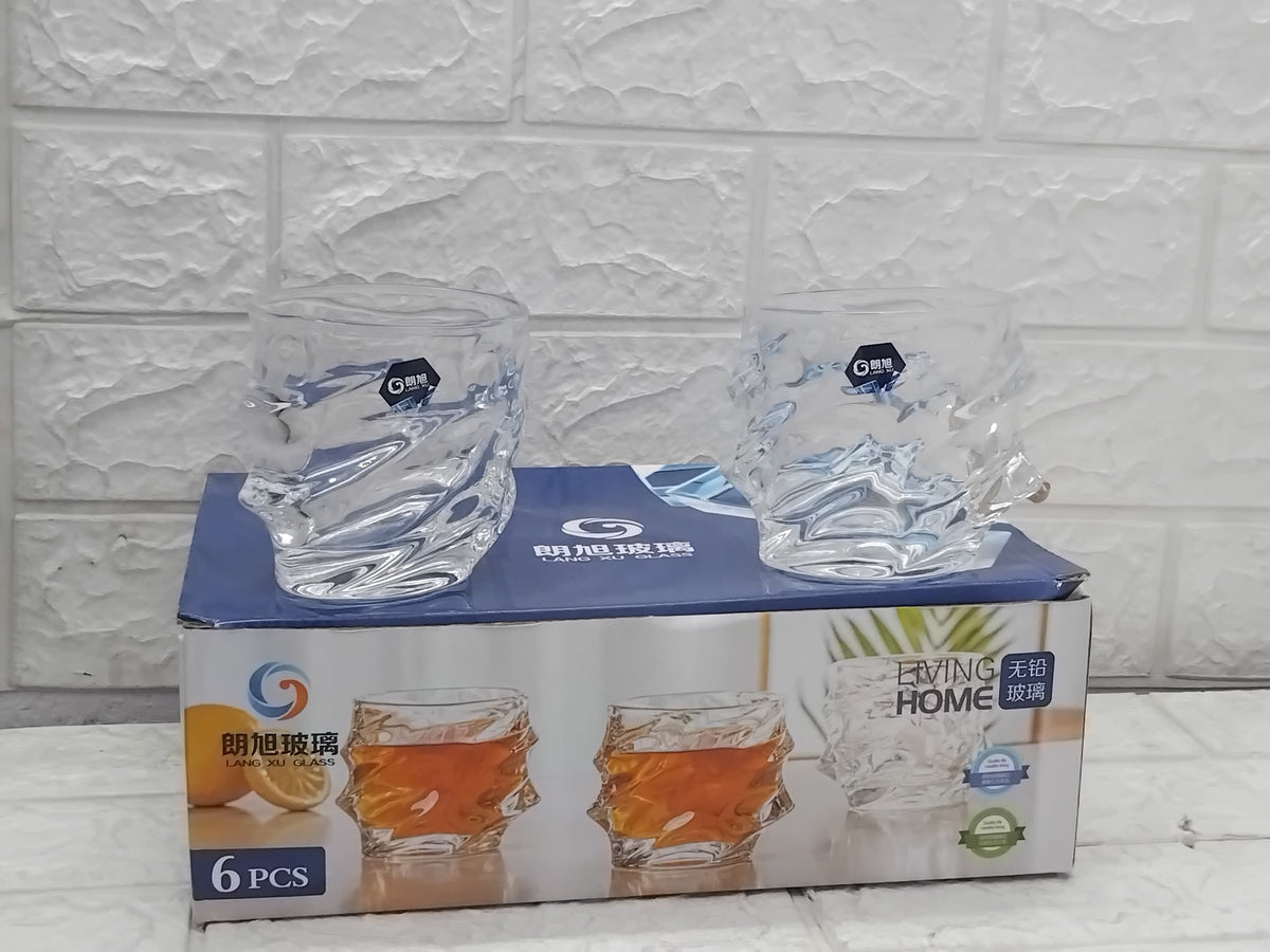 AM3751 Inovique Everest Square Crystal Whiskey Glasses Set of 6 Pcs (LXZS0617)