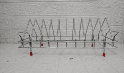 AM3524 SS Plate Stand With Handle NO.10 Kitchen Rack Organizer For Home