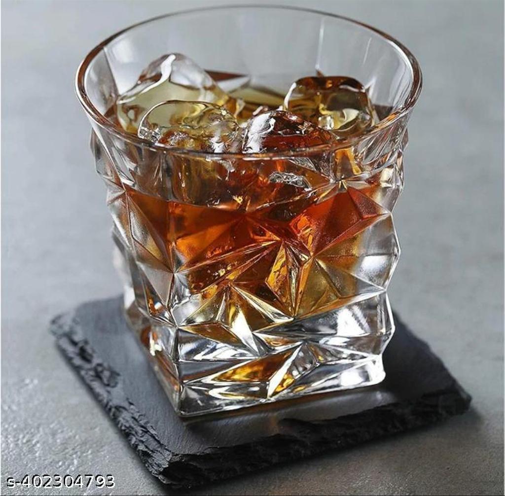 AM3750 Diamond Crystal Cut Whiskey Glasses Set of 6 Pcs