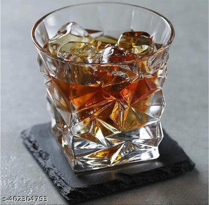 AM3750 Diamond Crystal Cut Whiskey Glasses Set of 6 Pcs