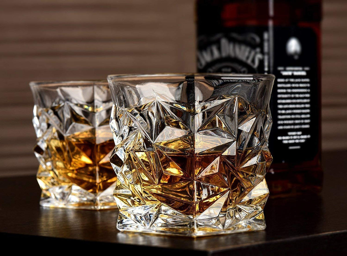 AM3750 Diamond Crystal Cut Whiskey Glasses Set of 6 Pcs
