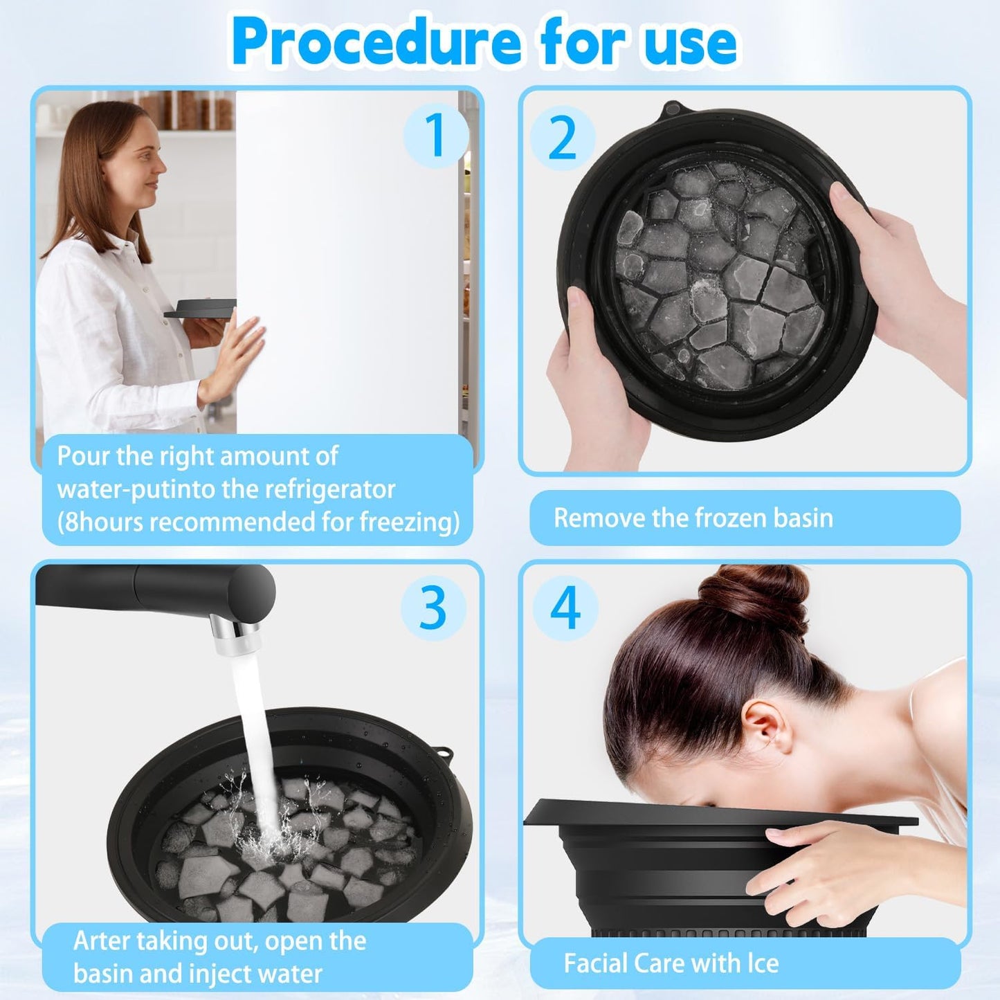AM7754 Portable Foldable Silicone Ice Bath Bowl (1 Pc)