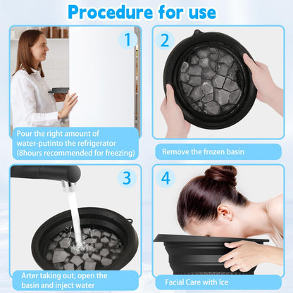 AM7754 Portable Foldable Silicone Ice Bath Bowl (1 Pc)
