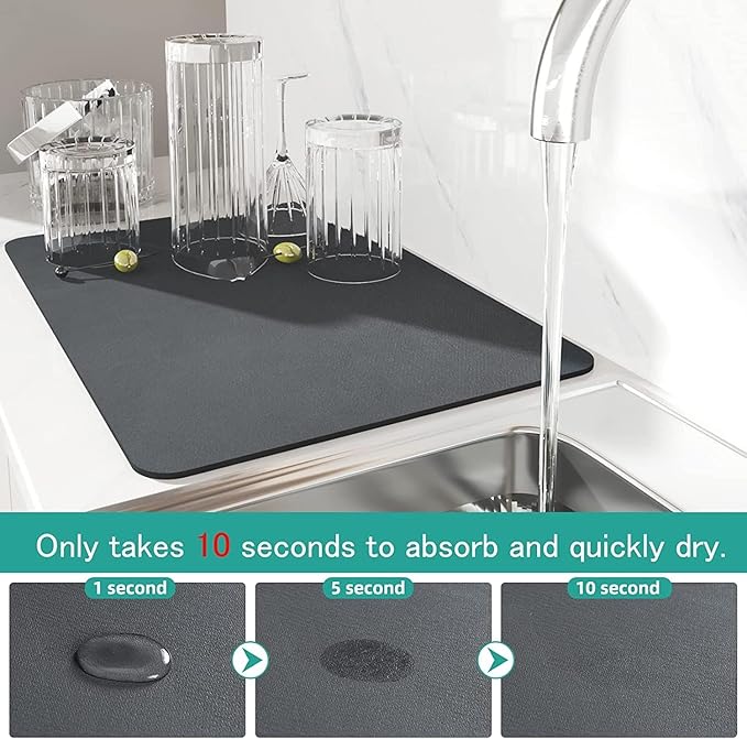 AM3669 Dish Drying Mat for Kitchen (30CMX40CM) Set Of 1 Pcs
