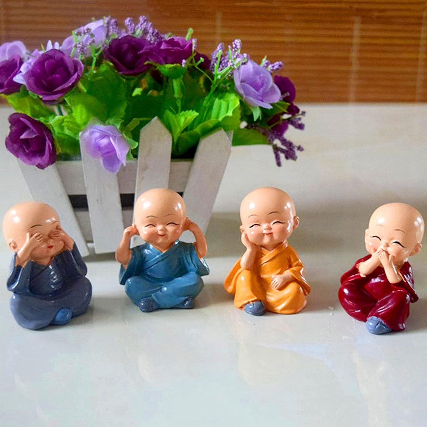 AM6886 Baby Monk Buddha Statue - Pack Of 4pc