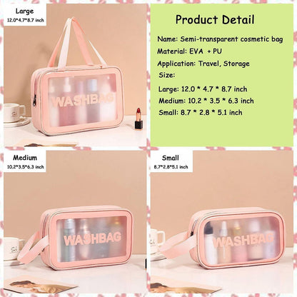 AM6921 Portable Transparent Cosmetic Travel Pouch Set Resistant Makeup Storage Bags