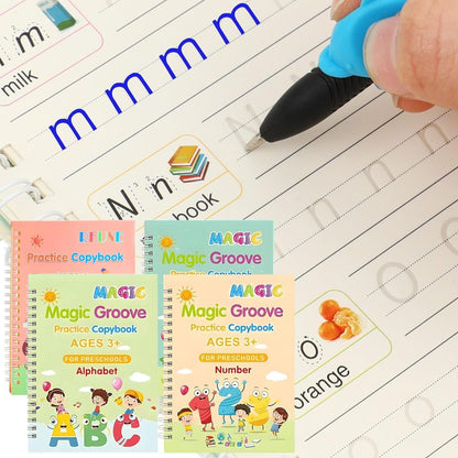 AM7493 Magic Practice Copybook (4 Books + 10 Refills + 1 Pen)