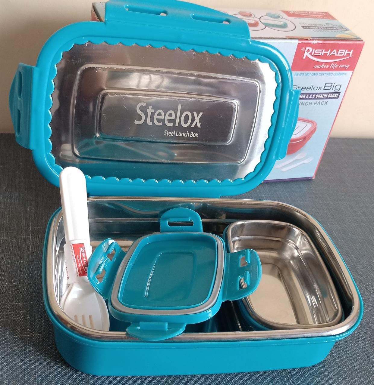 AM0642 RISHABH Steelox Big Insulated Steel Lunch Box