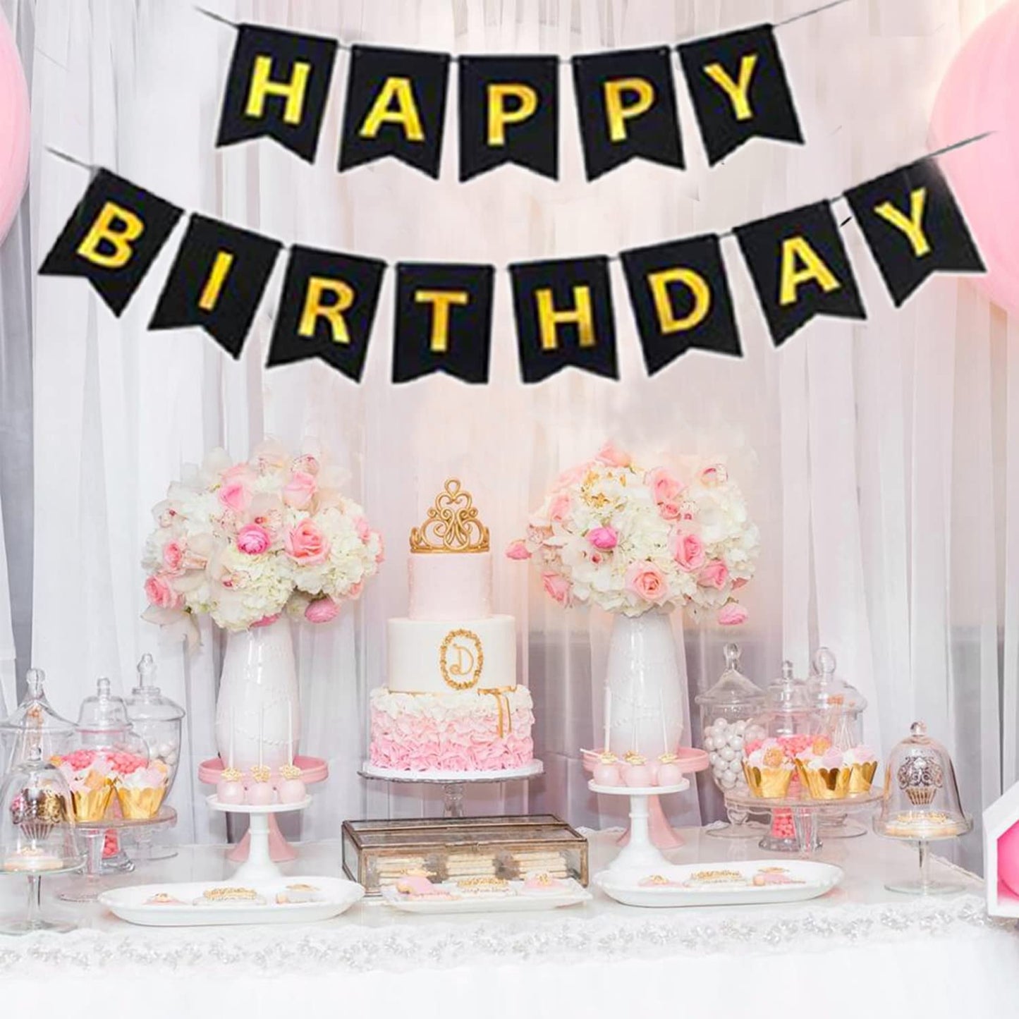AM7251 MultiColour "Happy Birthday" Cardboard Bunting Banner with Ribbon
