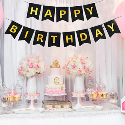 AM7251 MultiColour "Happy Birthday" Cardboard Bunting Banner with Ribbon