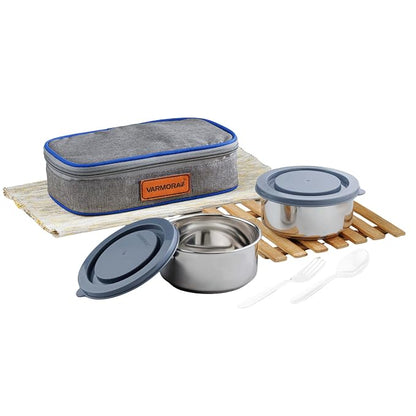 AM6789 Delight Office Lunch Box for Men and Women, 2 Steel Containers, 300ml Each