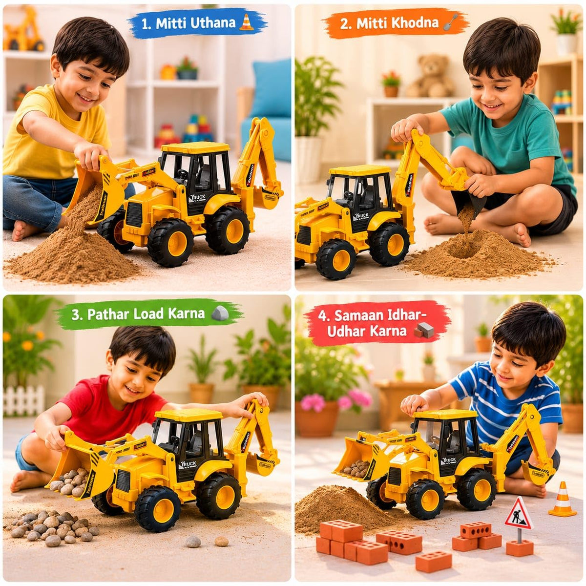 TM0221 JCB Kids 3 in 1 Toy Bulldozer