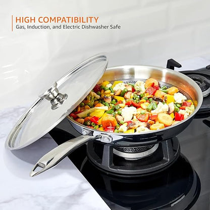 AM3936 PNB TRIPLY WOK WITH GLASS LID 24CM