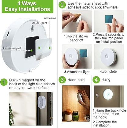 AM6356 Round Shape 8 LED Motion Sensor Induction Led Light Pack Of 1