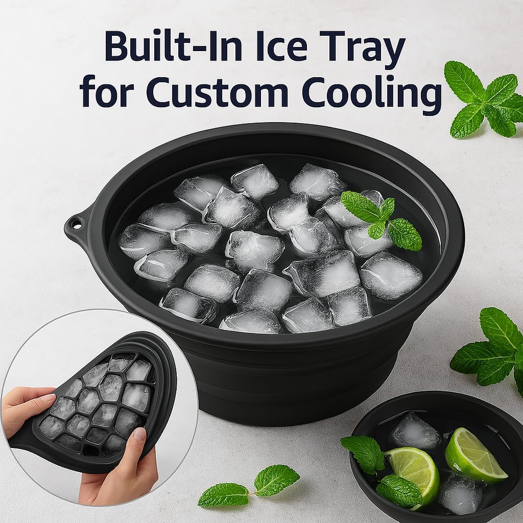 AM7754 Portable Foldable Silicone Ice Bath Bowl (1 Pc)