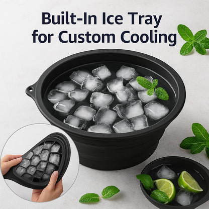 AM7754 Portable Foldable Silicone Ice Bath Bowl (1 Pc)