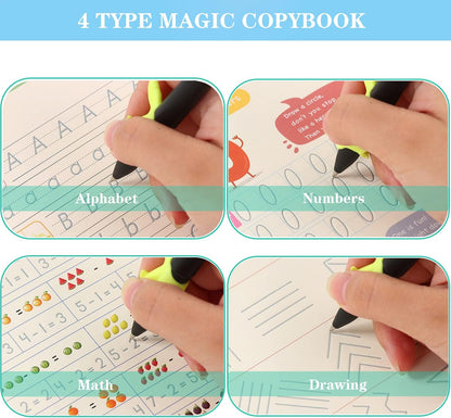 AM7493 Magic Practice Copybook (4 Books + 10 Refills + 1 Pen)