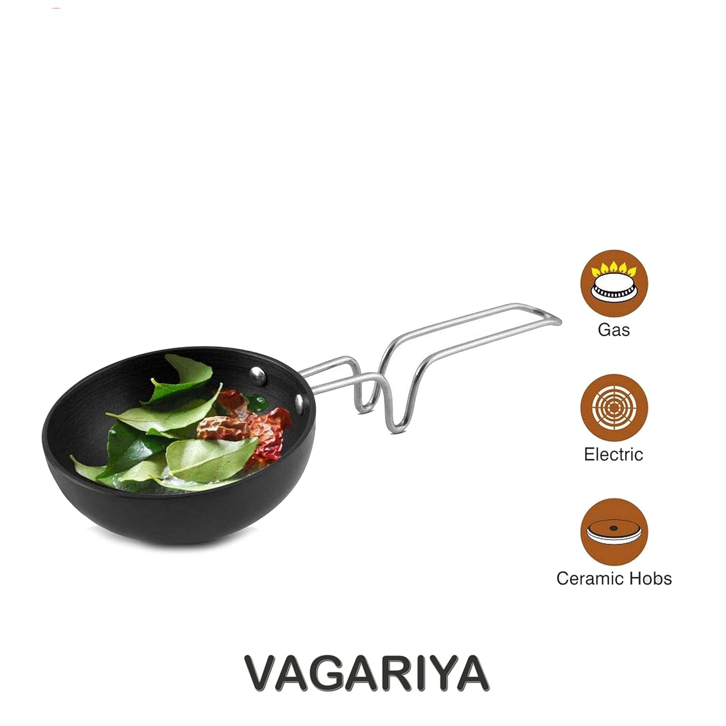 AM3581 SS Tadka Pan Gas StoveTop Compatible For Kitchen Size 10cm