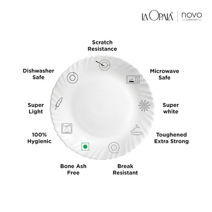 AM3964 La Opala, Novo Collection, Opal Glass Dinner Set 35 pcs