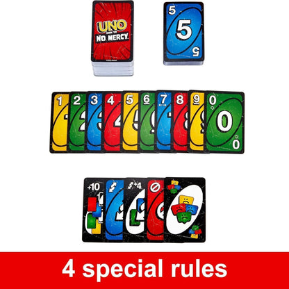 3116 UNO Show 'Em No Mercy Card Game | Ruthless & Unapologetic Fun for Adults, Kids & Family Night - Ideal for Parties, Game Nights & Travel